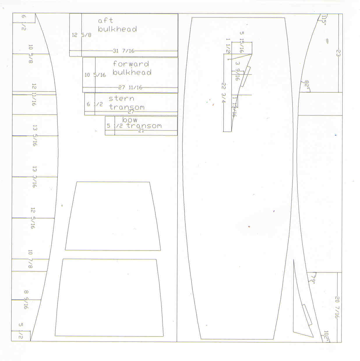 laid out the sides and the forms -- bow, stern, and two bulkheads 