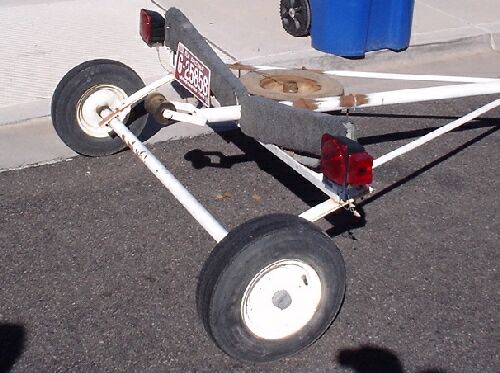 Here is a homemade trailer that was constructed mostly of angle iron 