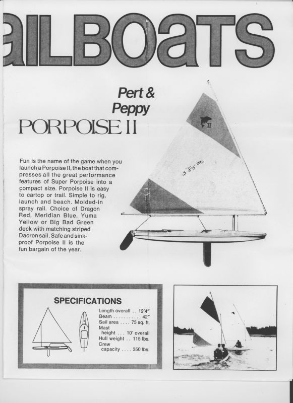 Perfect Porpoise Sailboat by Michigan Fiberglass Plastics