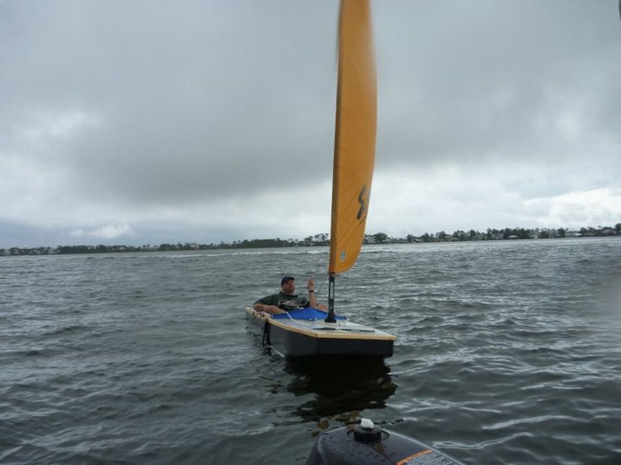 crusing sailboat along coast florida
