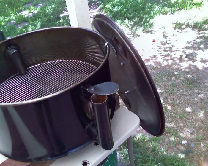 weld hook onto lid uds smoker bbq drum