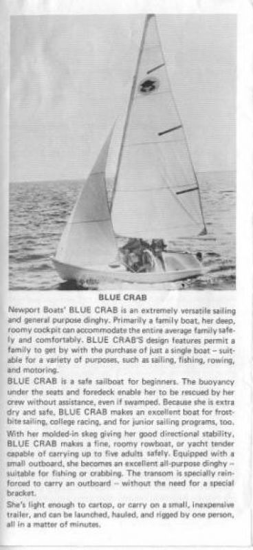 newport blue crab sailboat